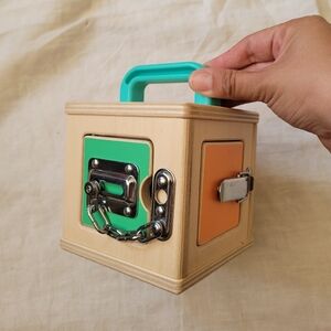 Lovevery Wooden Activity Cube with Handle